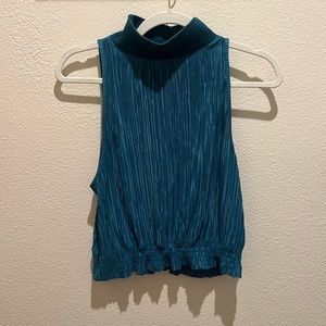 Ruched Turtle Neck Tank Top